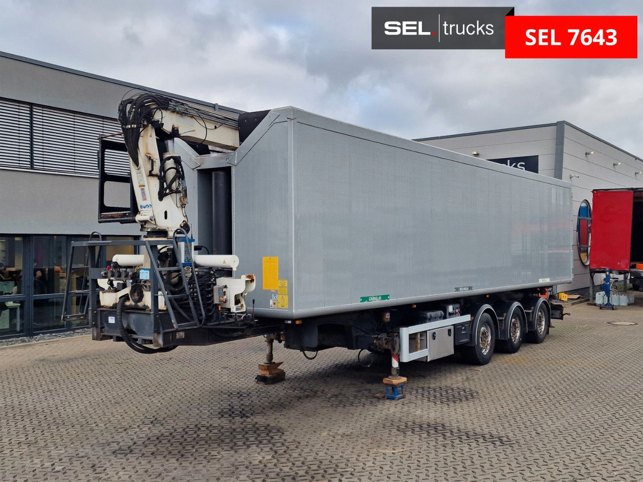 H&W HWDKSK38 / Glasrecycling / Kran / Lenkachse - Semi-trailer jungkit: gambar 1 H&W HWDKSK38 / Glasrecycling / Kran / Lenkachse - Semi-trailer jungkit: gambar 1