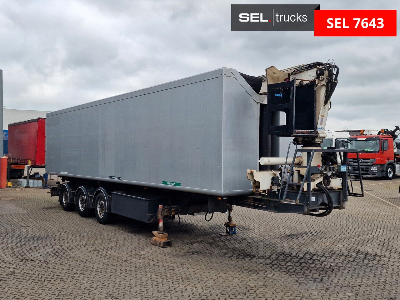 H&W HWDKSK38 / Glasrecycling / Kran / Lenkachse - Semi-trailer jungkit: gambar 3 H&W HWDKSK38 / Glasrecycling / Kran / Lenkachse - Semi-trailer jungkit: gambar 3