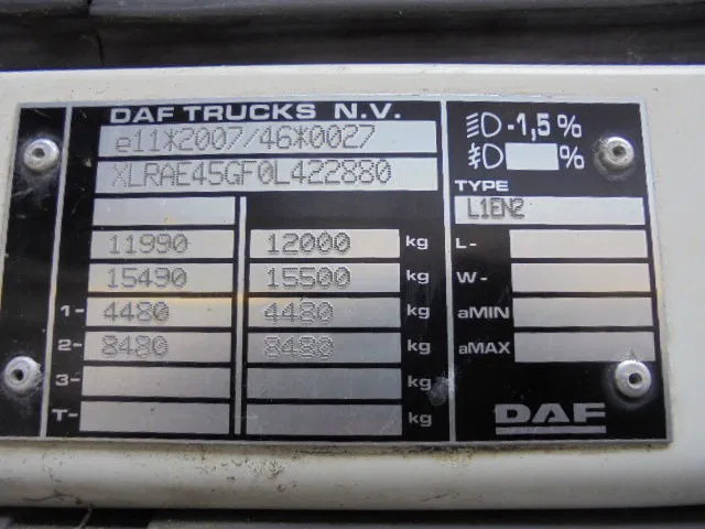 Truk dengan terpal samping DAF LF 45: gambar 13