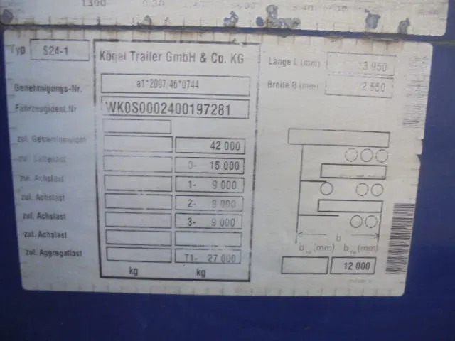 Semi-trailer dengan terpal samping Kögel S24-1 NL TRAILER APK TOT 21-10-2026 35 IN STOCK: gambar 18