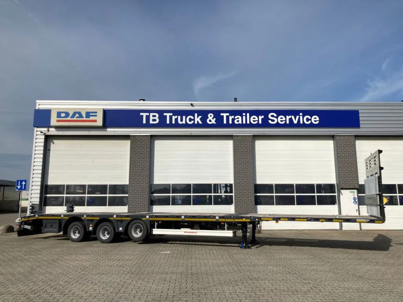 Kässbohrer SPA M3 / 1N - 18 / 27 Heavy Duty uitschuifbare vlakke mega trailer met liftas, rongen en oprijplaten - Semi-trailer kotak tertutup: gambar 2 Kässbohrer SPA M3 / 1N - 18 / 27 Heavy Duty uitschuifbare vlakke mega trailer met liftas, rongen en oprijplaten - Semi-trailer kotak tertutup: gambar 2