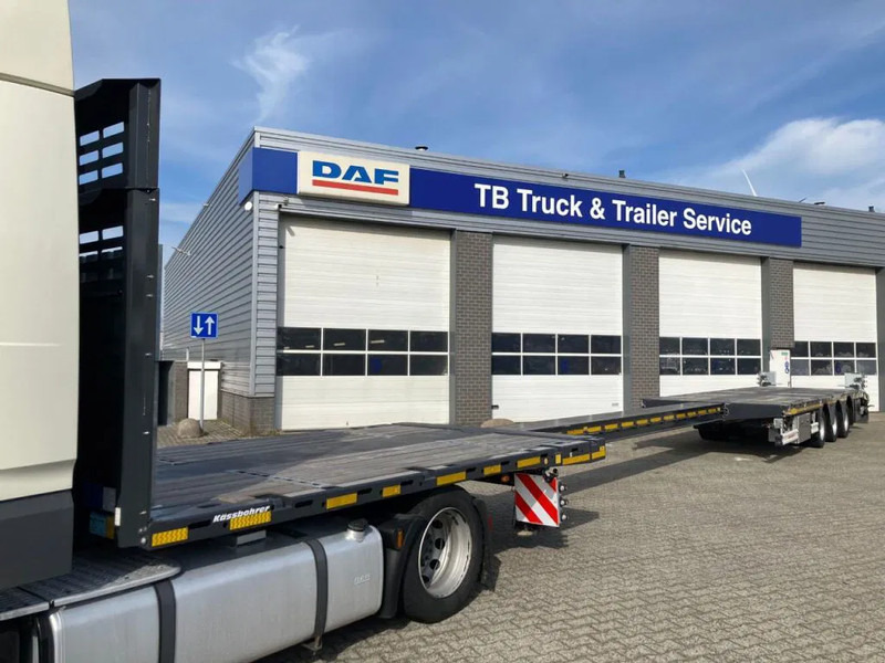 Kässbohrer SPA M3 / 1N - 18 / 27 Heavy Duty uitschuifbare vlakke mega trailer met liftas, rongen en oprijplaten - Semi-trailer kotak tertutup: gambar 4 Kässbohrer SPA M3 / 1N - 18 / 27 Heavy Duty uitschuifbare vlakke mega trailer met liftas, rongen en oprijplaten - Semi-trailer kotak tertutup: gambar 4
