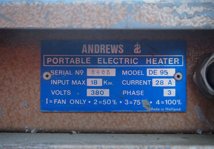 Nagrzewnica Mp DE95 2010 Nagrzewnica elektryczna 18KW ANDREWS DE95 - Pemanas konstruksi: gambar 2 Nagrzewnica Mp DE95 2010 Nagrzewnica elektryczna 18KW ANDREWS DE95 - Pemanas konstruksi: gambar 2