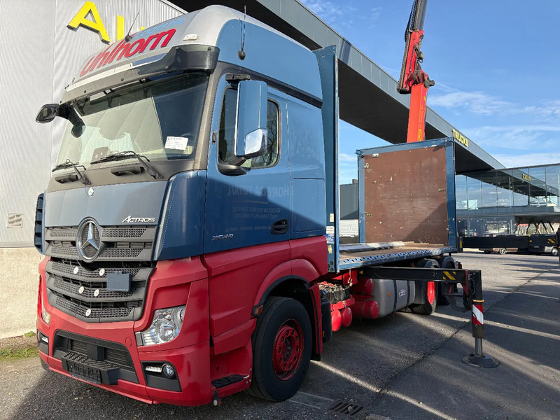 Mercedes-Benz Actros 2548 6X2 + Aanhanger*Palfinger crane*Cruise control*Airco* - Truk dengan terpal samping, Truk derek: gambar 1 Mercedes-Benz Actros 2548 6X2 + Aanhanger*Palfinger crane*Cruise control*Airco* - Truk dengan terpal samping, Truk derek: gambar 1
