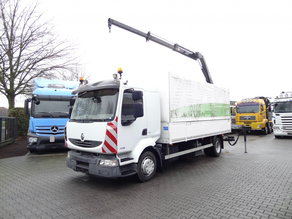 Renault Midlum 300.12 Fassi F80 - Truk derek, Truk flatbed: gambar 1 Renault Midlum 300.12 Fassi F80 - Truk derek, Truk flatbed: gambar 1