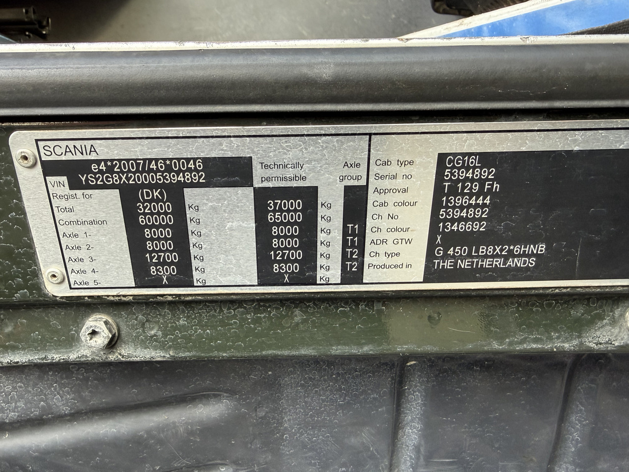 Scania G450 8X2*6 Kipper Kran HMF 2620 K5 - Truk jungkit, Truk derek: gambar 5 Scania G450 8X2*6 Kipper Kran HMF 2620 K5 - Truk jungkit, Truk derek: gambar 5