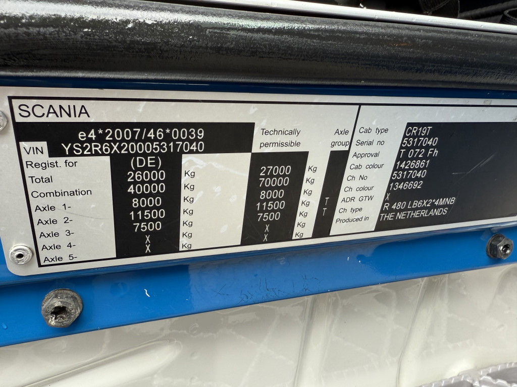 Scania R480 6X2 Palfinger 34002 bis 29 Meter - Truk dengan terpal samping, Truk derek: gambar 4 Scania R480 6X2 Palfinger 34002 bis 29 Meter - Truk dengan terpal samping, Truk derek: gambar 4