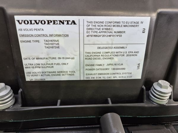 Mesin untuk Mesin industri baru Volvo  TAD1672VE Engine (Industrial) New: gambar 12