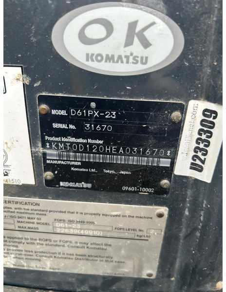 Komatsu D61PX-23 - Bulldozer: gambar 5 Komatsu D61PX-23 - Bulldozer: gambar 5