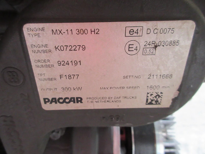 DAF 2164501 // 2189684 // 0452083 // 2111668 MX 11 300 U2 EURO 6 MOTOR MODEL 2020 - Mesin untuk Truk: gambar 5 DAF 2164501 // 2189684 // 0452083 // 2111668 MX 11 300 U2 EURO 6 MOTOR MODEL 2020 - Mesin untuk Truk: gambar 5