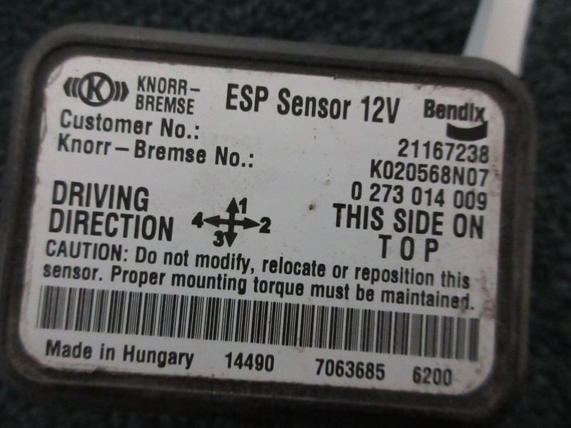 Volvo FL210 21167238 ESP SENSOR EURO 6 - Sistem listrik untuk Truk: gambar 2 Volvo FL210 21167238 ESP SENSOR EURO 6 - Sistem listrik untuk Truk: gambar 2