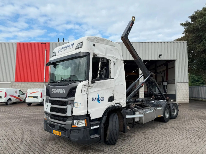 Scania NGS R410 / ENGINE RUNNING / RETARDER / LIFT+LENKACHSE / HIAB 21TON HOOK / NL TRUCK / FRIDGE / EURO-6 / 2019 - Hook lift: gambar 1 Scania NGS R410 / ENGINE RUNNING / RETARDER / LIFT+LENKACHSE / HIAB 21TON HOOK / NL TRUCK / FRIDGE / EURO-6 / 2019 - Hook lift: gambar 1