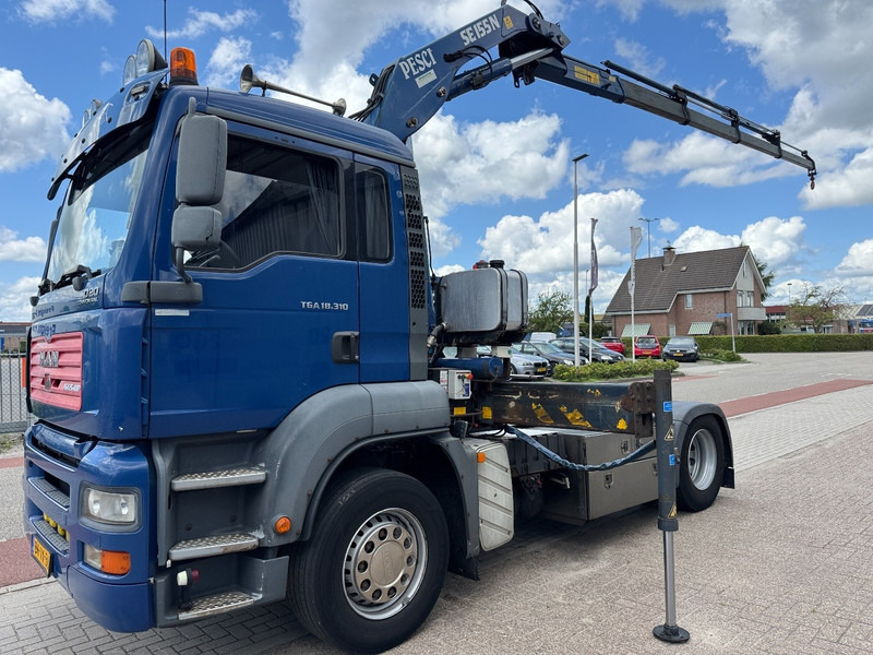 Tractor head MAN TGA 18.310, Crane Pesci SE155N/4, Manual Kran, Grua, Grue, Kraan: gambar 6