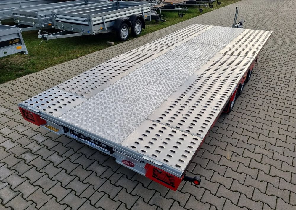Trailer autotransporter baru TA-NO TA-NO Scorpio 55 PREMIUM laweta 3 osiowa 5.5m 3500kg DMC najazdy niski załadunek: gambar 6
