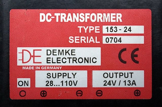 Demke 153-24 | DC/DC converter input 28-110V output 24V13A sn. 0704 - Sistem listrik untuk Peralatan untuk menangani material: gambar 3 Demke 153-24 | DC/DC converter input 28-110V output 24V13A sn. 0704 - Sistem listrik untuk Peralatan untuk menangani material: gambar 3