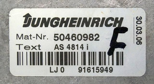 Jungheinrich 50460982 | Rij regeling Drive controller AS4814i from ETV214 year - ECU untuk Peralatan untuk menangani material: gambar 2 Jungheinrich 50460982 | Rij regeling Drive controller AS4814i from ETV214 year - ECU untuk Peralatan untuk menangani material: gambar 2