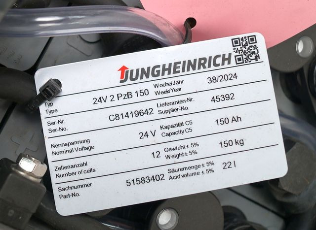 Jungheinrich unknown | Battery 24 2PZB150 year 2024 weight 150 kg sn. C81419642 - Baterai untuk Peralatan untuk menangani material: gambar 4 Jungheinrich unknown | Battery 24 2PZB150 year 2024 weight 150 kg sn. C81419642 - Baterai untuk Peralatan untuk menangani material: gambar 4
