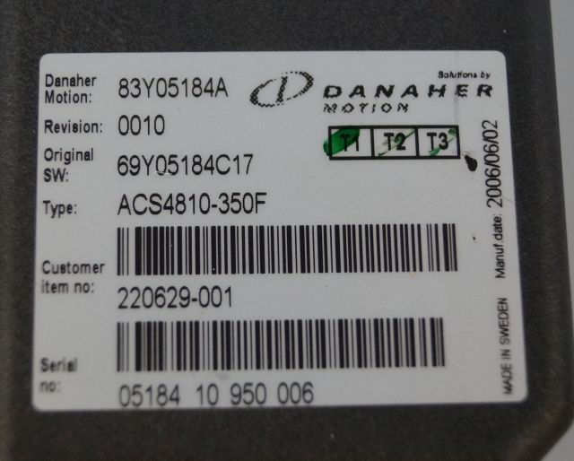 Toyota/BT 220629-001 | Danaher motion AC Superdrive motor controller 83Y05184A A - ECU untuk Peralatan untuk menangani material: gambar 2 Toyota/BT 220629-001 | Danaher motion AC Superdrive motor controller 83Y05184A A - ECU untuk Peralatan untuk menangani material: gambar 2