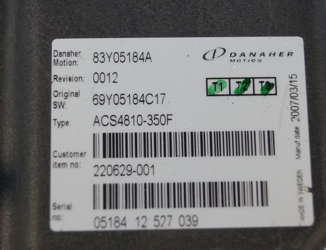 Toyota/BT 220629-001 | Danaher motion AC Superdrive motor controller 83Y05184A A - ECU untuk Peralatan untuk menangani material: gambar 2 Toyota/BT 220629-001 | Danaher motion AC Superdrive motor controller 83Y05184A A - ECU untuk Peralatan untuk menangani material: gambar 2