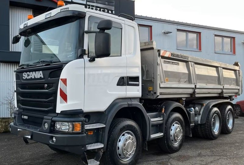 Scania G450 8x4 – Meiller 3-stronny wywrot – Bordmatik – Retarder – Euro 6 – 298.420 km - Truk jungkit: gambar 1 Scania G450 8x4 – Meiller 3-stronny wywrot – Bordmatik – Retarder – Euro 6 – 298.420 km - Truk jungkit: gambar 1