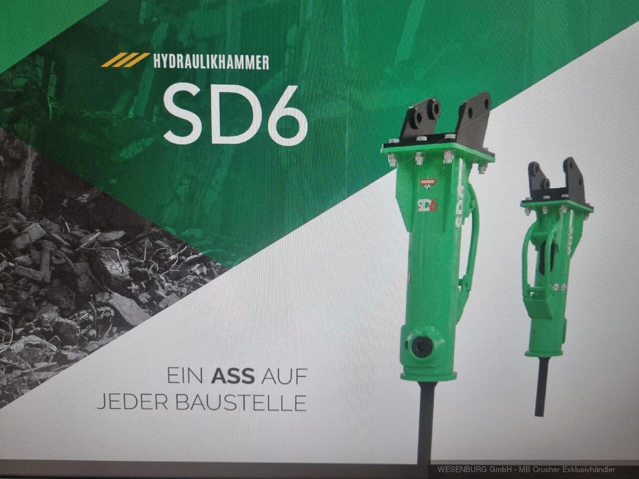 Montabert Hydraulikhammer SD6 Trägerklasse: 0,7 - 1,2 t - Palu hidrolik untuk Peralatan konstruksi: gambar 1 Montabert Hydraulikhammer SD6 Trägerklasse: 0,7 - 1,2 t - Palu hidrolik untuk Peralatan konstruksi: gambar 1