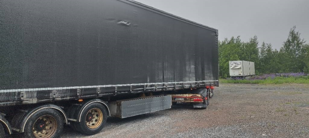 Truk dengan terpal samping Scania R580 8x4 kapellilava+Dolly+kärry 76tn juna: gambar 9