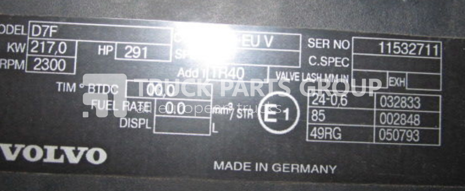 VOLVO FL7, FM, RENAULT MIDLUM DXI engine DXI7, D7E, D7F, 290 HP, 240 H engine - Mesin untuk Truk: gambar 2 VOLVO FL7, FM, RENAULT MIDLUM DXI engine DXI7, D7E, D7F, 290 HP, 240 H engine - Mesin untuk Truk: gambar 2