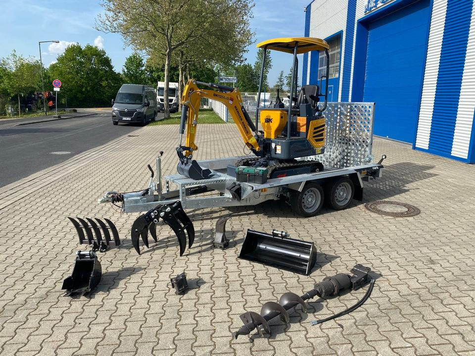 Minibagger BK1250JS + Tieflader + Zubehör *INKL.19% MWST*KUBOTA*BERGER KRAUS*JOYSTICK*SOFORT!* - Ekskavator mini, Trailer: gambar 2 Minibagger BK1250JS + Tieflader + Zubehör *INKL.19% MWST*KUBOTA*BERGER KRAUS*JOYSTICK*SOFORT!* - Ekskavator mini, Trailer: gambar 2