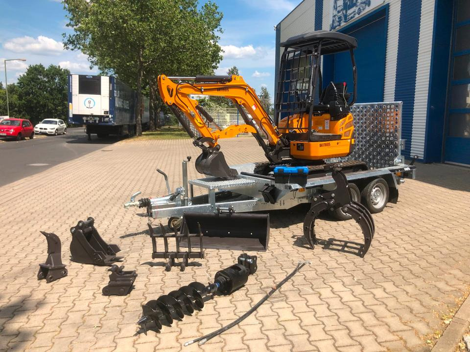 Minibagger BK1700JS + Tieflader + Zubehör *INKL.19% MWST*BERGER KRAUS*KUBOTA*JOYST*SOFORT! - Ekskavator mini, Trailer: gambar 1 Minibagger BK1700JS + Tieflader + Zubehör *INKL.19% MWST*BERGER KRAUS*KUBOTA*JOYST*SOFORT! - Ekskavator mini, Trailer: gambar 1