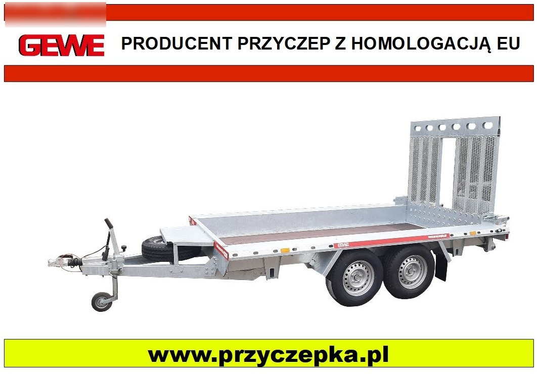 Gewe P3500 E/1 Przyczepa pod minikoparkę 3,5x1,6m SUPER MOCNA! - Trailer untuk mesin konstruksi: gambar 1 Gewe P3500 E/1 Przyczepa pod minikoparkę 3,5x1,6m SUPER MOCNA! - Trailer untuk mesin konstruksi: gambar 1