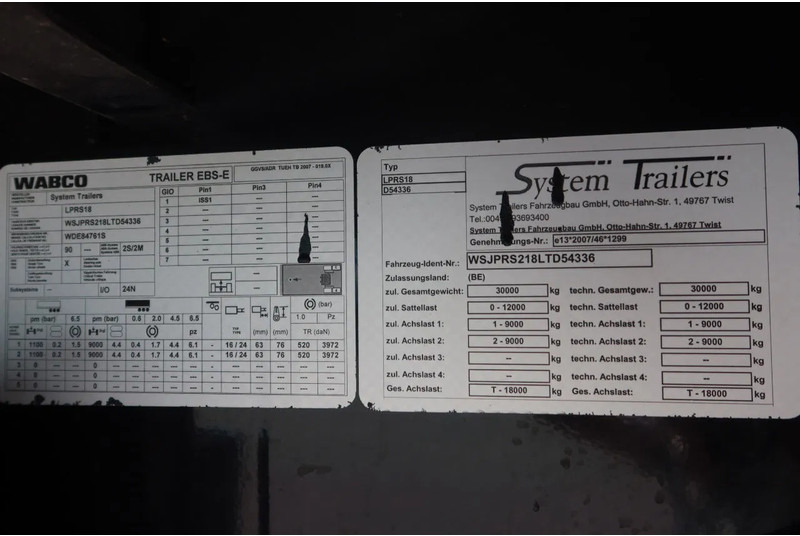 SYSTEM TRAILERS LPRS 18. 2 asser gesloten + stuuras en klep Dhollandia 2000 KG Daytona Grey - Semi-trailer kotak tertutup: gambar 5 SYSTEM TRAILERS LPRS 18. 2 asser gesloten + stuuras en klep Dhollandia 2000 KG Daytona Grey - Semi-trailer kotak tertutup: gambar 5