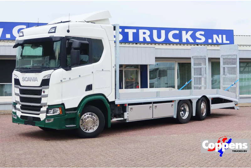 Scania R500 NGS Oprijwagen 6x2 E6 Nieuwe Laadbak met Hydraulische rijpaten - Truk pengangkut mobil: gambar 1 Scania R500 NGS Oprijwagen 6x2 E6 Nieuwe Laadbak met Hydraulische rijpaten - Truk pengangkut mobil: gambar 1