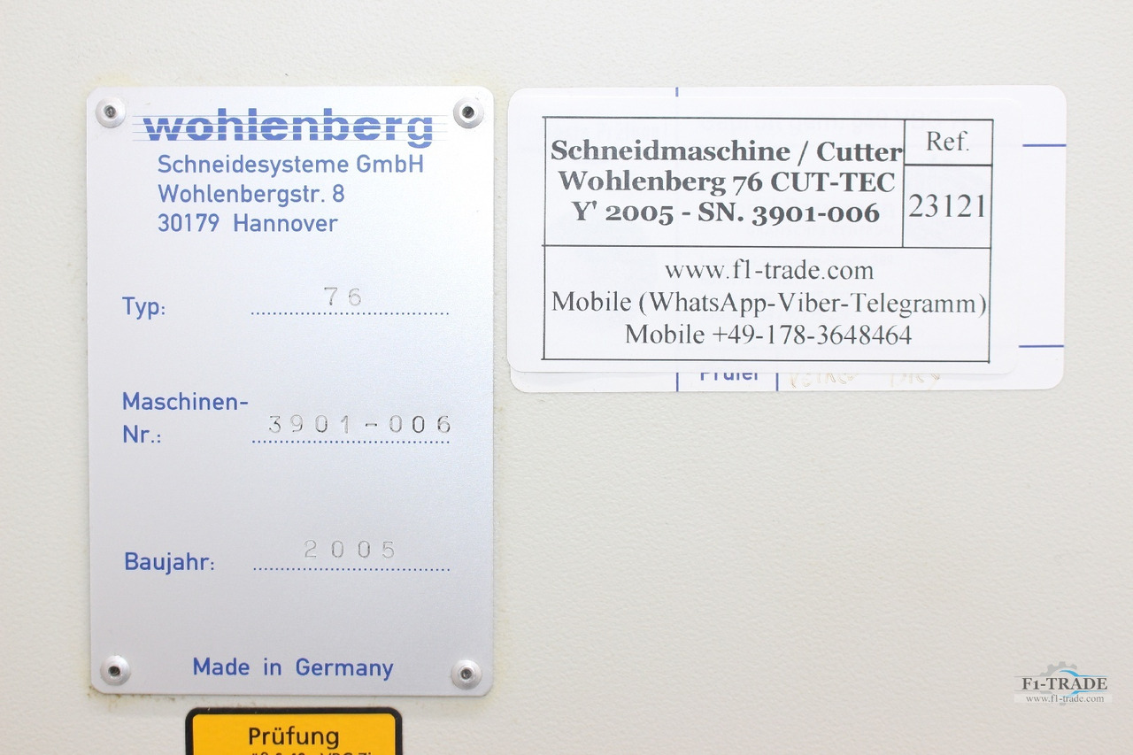 Mesin potong kertas Wohlenberg CUT-Tec 76: gambar 6