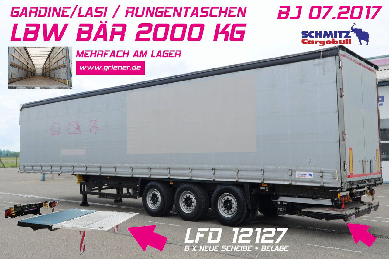 Schmitz Cargobull SCS 24/ LBW 2000 kg / RUNGENTASCHEN / HUBDACH - Semi-trailer dengan terpal samping: gambar 1 Schmitz Cargobull SCS 24/ LBW 2000 kg / RUNGENTASCHEN / HUBDACH - Semi-trailer dengan terpal samping: gambar 1