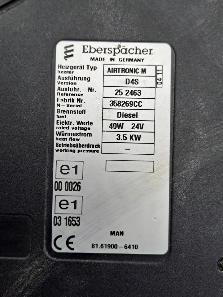81.61900-6410 Webasto Eberspacher AIRTRONIC M D4S 3.5kW MAN TGX TGS EURO 6 - Suku cadang: gambar 2 81.61900-6410 Webasto Eberspacher AIRTRONIC M D4S 3.5kW MAN TGX TGS EURO 6 - Suku cadang: gambar 2