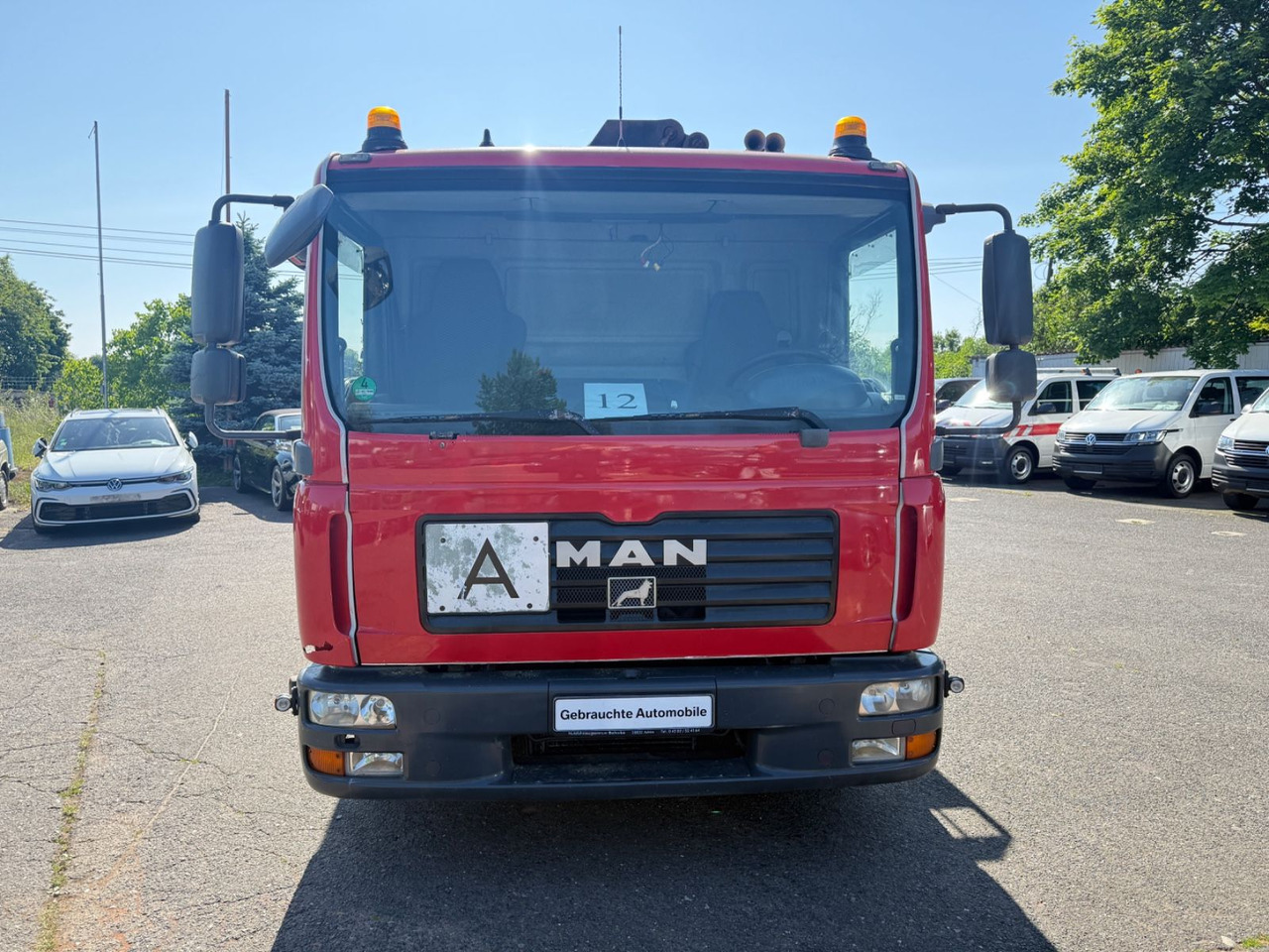 MAN TGL 12.210 mit Kran - Truk flatbed, Truk derek: gambar 1 MAN TGL 12.210 mit Kran - Truk flatbed, Truk derek: gambar 1