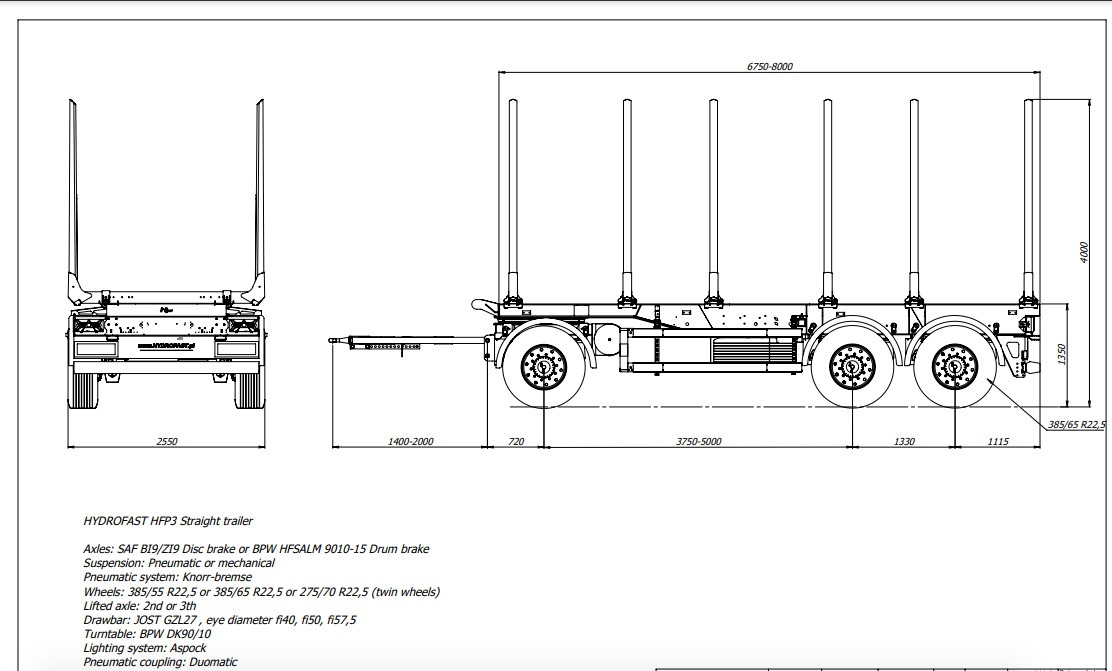 Trailer pengangkut kayu baru HYDROFAST Przyczepa 3 osiowa / 3 axles timber transport trailer / Remorque à 3 essieux pour le transport de bois / 3-Achs-Rungenanhänger / 3-tengelyes-rönkszállító-pótkocsi / Remorcă pentru transportul lemnului: gambar 10 Trailer pengangkut kayu baru HYDROFAST Przyczepa 3 osiowa / 3 axles timber transport trailer / Remorque à 3 essieux pour le transport de bois / 3-Achs-Rungenanhänger / 3-tengelyes-rönkszállító-pótkocsi / Remorcă pentru transportul lemnului: gambar 10