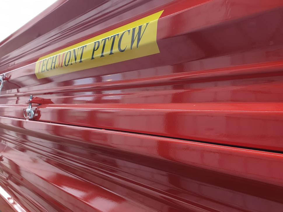 Trailer jungkit pertanian/ Tempat sampah baru Techmont Anhänger / Trailer / Remorque / Rimorchio / Прицеп двухосный тандем / Przyczepa tandem PTTCW 310 10 t: gambar 11