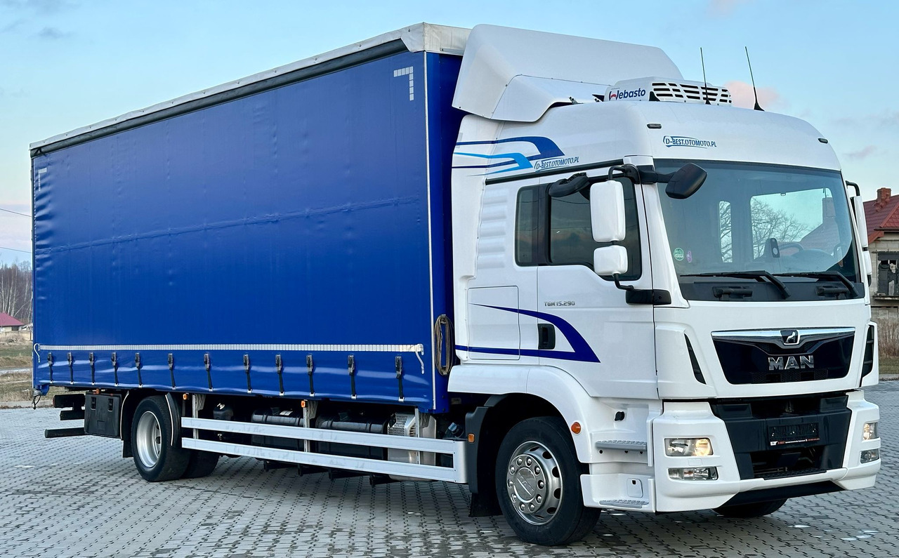 MAN TGM 15.290 / FIRANKA / 20 EUROPALET / AUTOMAT / SYPIALKA / DMC 16 T / 8 400 KG ŁADOWNOŚĆ - Truk dengan terpal samping: gambar 1 MAN TGM 15.290 / FIRANKA / 20 EUROPALET / AUTOMAT / SYPIALKA / DMC 16 T / 8 400 KG ŁADOWNOŚĆ - Truk dengan terpal samping: gambar 1