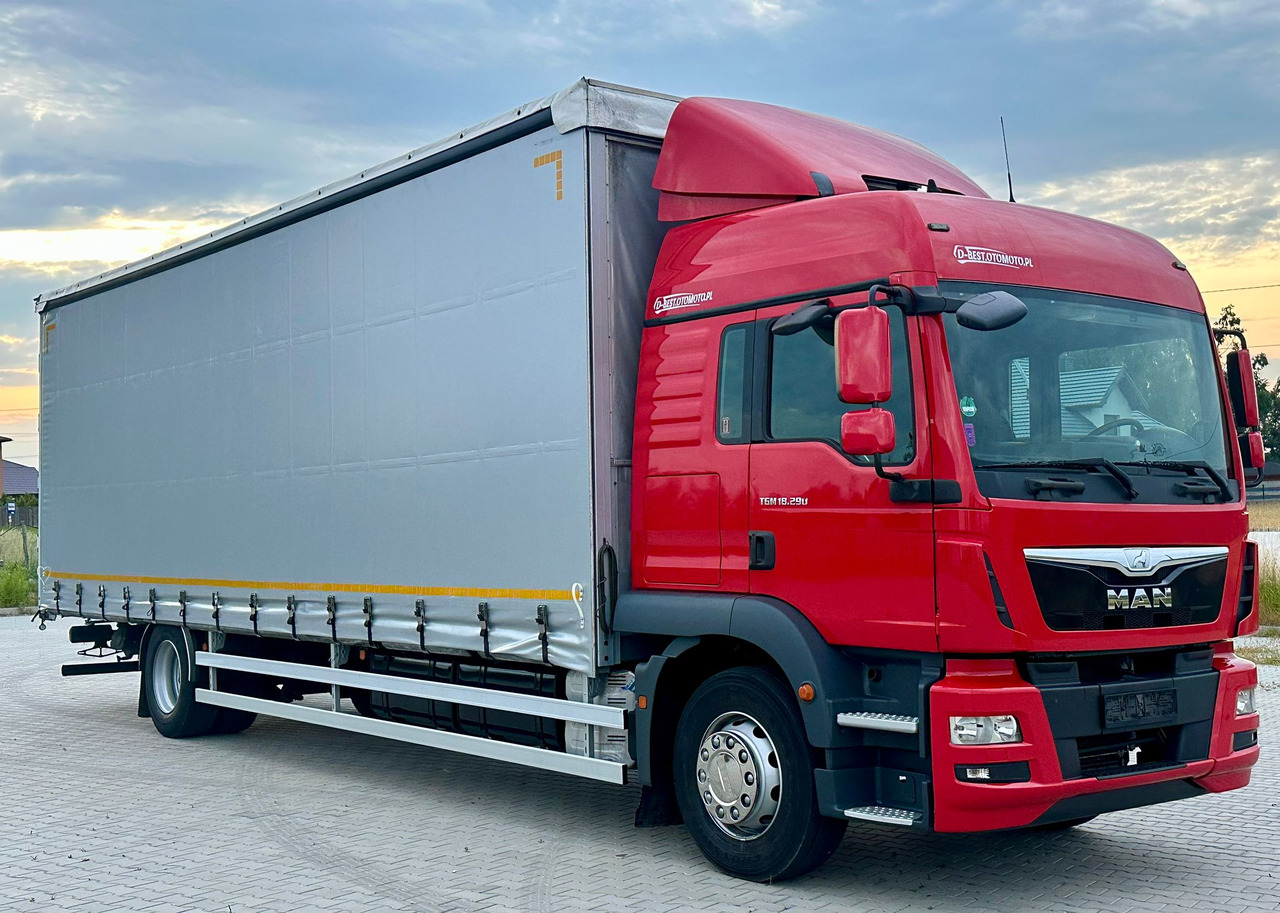 MAN TGM 18.290 / FIRANKA / 22 PALETY / AUTOMAT / EURO 6 / SYPIALKA / ŁADOWNOŚĆ 9 700 - Truk dengan terpal samping: gambar 1 MAN TGM 18.290 / FIRANKA / 22 PALETY / AUTOMAT / EURO 6 / SYPIALKA / ŁADOWNOŚĆ 9 700 - Truk dengan terpal samping: gambar 1