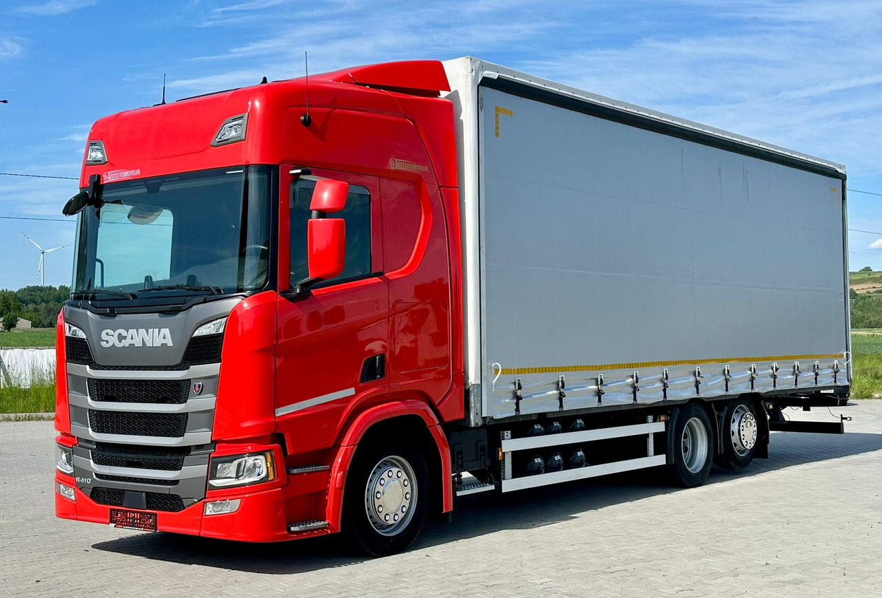 SCANIA R410 / FIRANKA / 21 EUROPALET / 8.5 M DŁUGOŚCI / 6x2 / PODWIESZA - Truk dengan terpal samping: gambar 2 SCANIA R410 / FIRANKA / 21 EUROPALET / 8.5 M DŁUGOŚCI / 6x2 / PODWIESZA - Truk dengan terpal samping: gambar 2