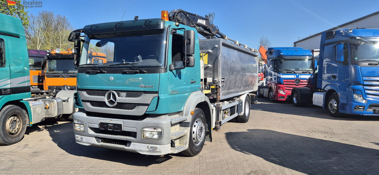 Mercedes-Benz 1824 Kipper Kran, Edelstahlaufbau Tierentsorgung - Truk jungkit, Truk derek: gambar 1 Mercedes-Benz 1824 Kipper Kran, Edelstahlaufbau Tierentsorgung - Truk jungkit, Truk derek: gambar 1