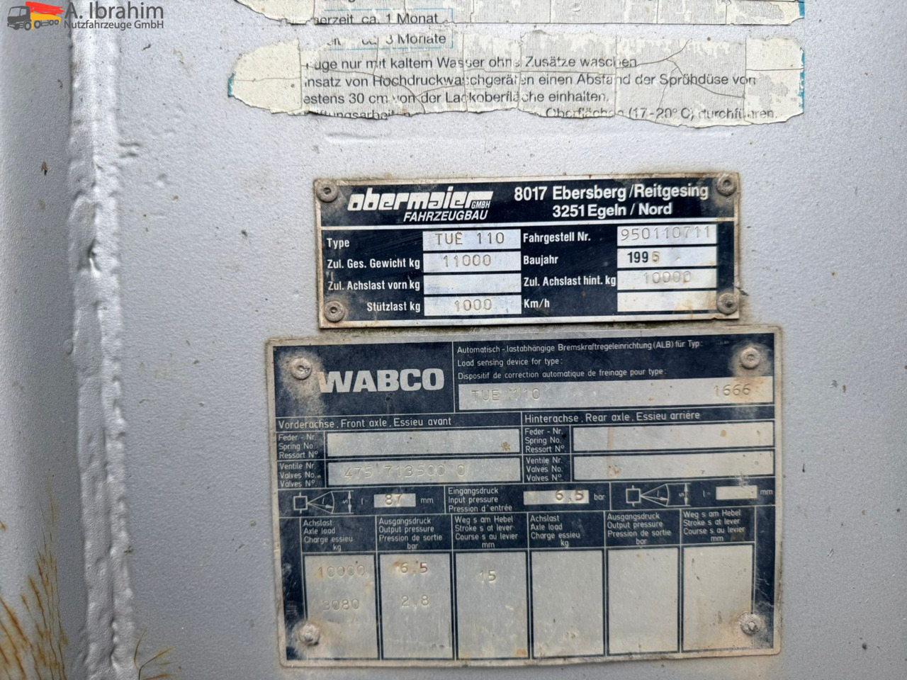 Obermaier TUE110 SDAH Tieflader | | Trommelbremse | Rampen | 7.2 Plattform | Stützfuß vorne - Trailer low bed: gambar 5 Obermaier TUE110 SDAH Tieflader | | Trommelbremse | Rampen | 7.2 Plattform | Stützfuß vorne - Trailer low bed: gambar 5