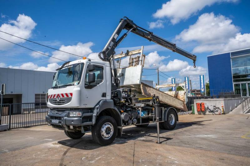 Renault KERAX 370 DXI + TRI BENNE+HIAB 16t/m + 2 EXT - Truk jungkit, Truk derek: gambar 1 Renault KERAX 370 DXI + TRI BENNE+HIAB 16t/m + 2 EXT - Truk jungkit, Truk derek: gambar 1
