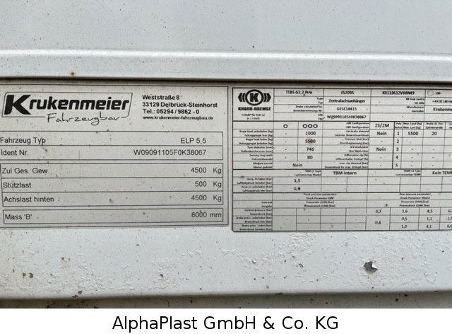 Krukenmeier Schiebeplane 1-Achs Hänger - Trailer dengan terpal samping: gambar 5 Krukenmeier Schiebeplane 1-Achs Hänger - Trailer dengan terpal samping: gambar 5