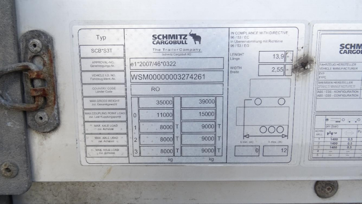 SCHMITZ CARGOBULL FIRANA - Trailer dengan terpal samping: gambar 3 SCHMITZ CARGOBULL FIRANA - Trailer dengan terpal samping: gambar 3