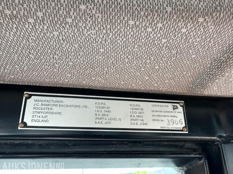 1997 JCB 4CX TRAKTORGRAVER - Ca. 7000 Timer - Backhoe loader: gambar 5 1997 JCB 4CX TRAKTORGRAVER - Ca. 7000 Timer - Backhoe loader: gambar 5