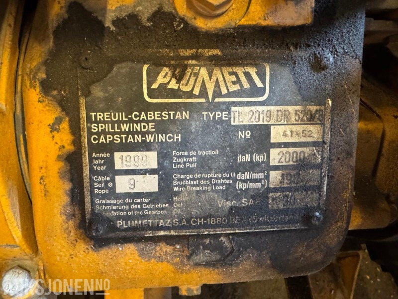 1999 Plumett TL2019 DR520/8 vinsjhenger - Membangun inventaris: gambar 3 1999 Plumett TL2019 DR520/8 vinsjhenger - Membangun inventaris: gambar 3