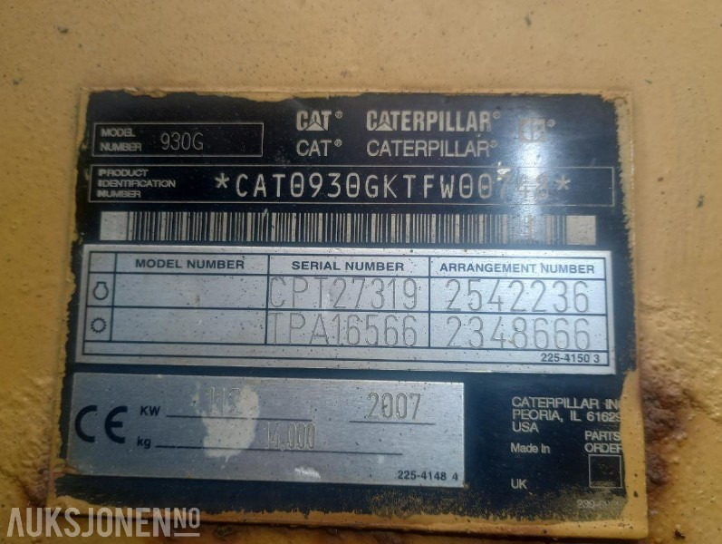 2007 Cat 950 G HJULLASTER - 6237 Timer - Wheel loader: gambar 2 2007 Cat 950 G HJULLASTER - 6237 Timer - Wheel loader: gambar 2