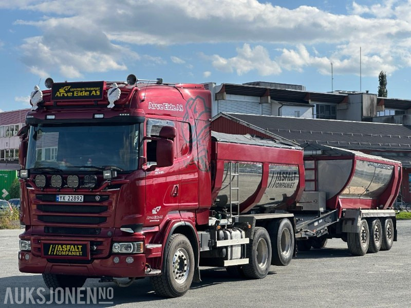 2013 Scania Scania R500 tippbil med asfaltbalje og tilhenger - Truk jungkit: gambar 1 2013 Scania Scania R500 tippbil med asfaltbalje og tilhenger - Truk jungkit: gambar 1